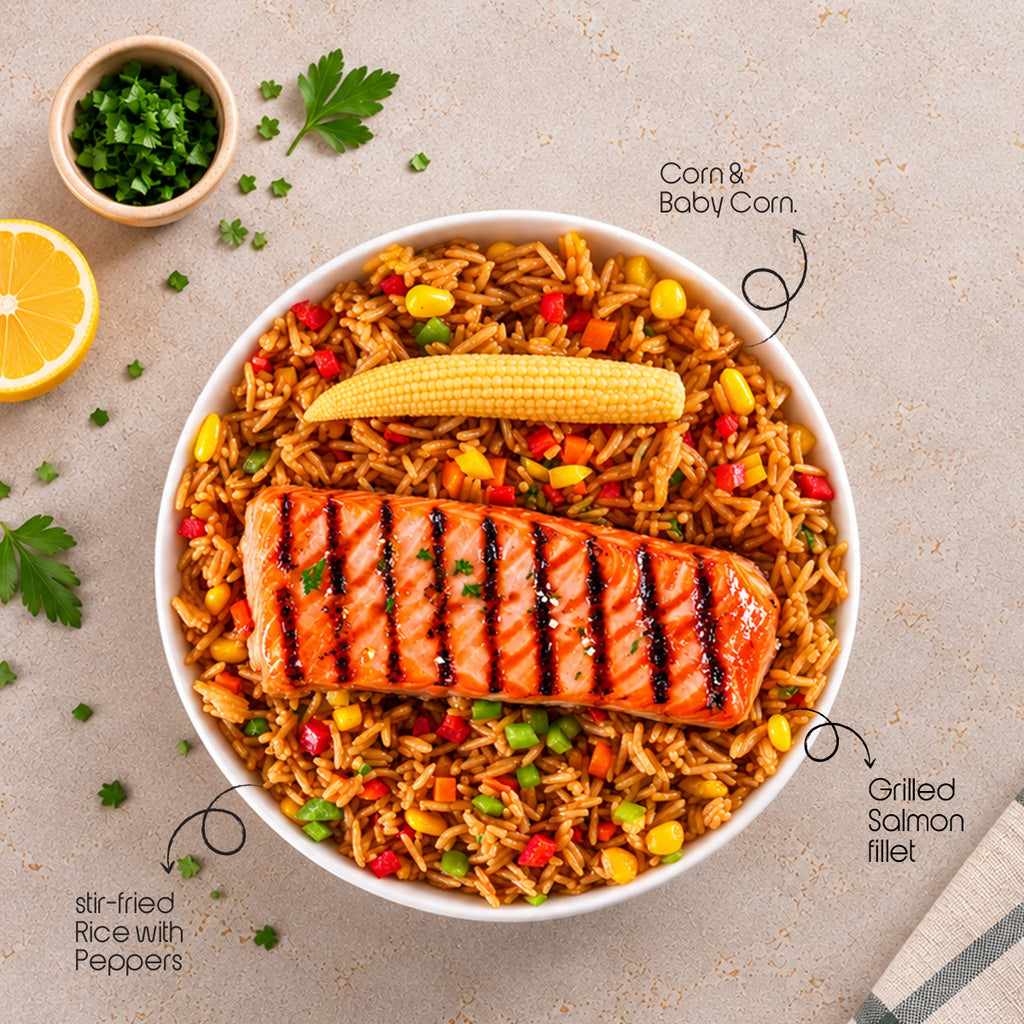 Grilled Salmon Rice Bowl